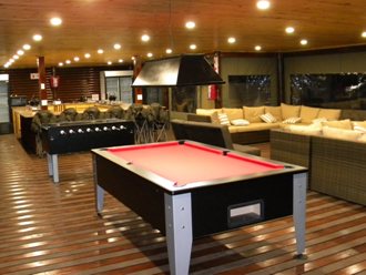 A large loungeplayroom at a Safari tented camp in St Lucia