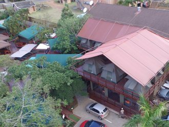 A project in St Lucia, with a tented camp on the roof of the building