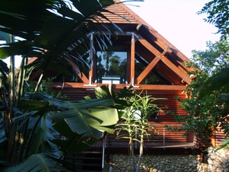 Pitched roof with high ceilings