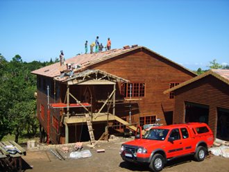 Southbroom, Quantock rd. Laying of roof tiles.