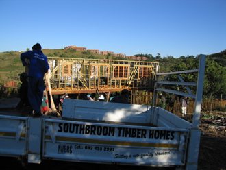 The first stages of a log home